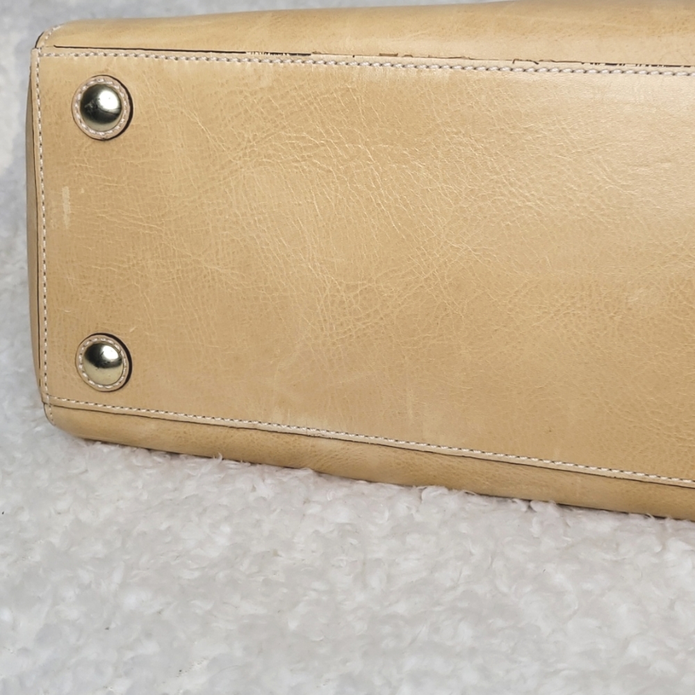 COACH | Madeline Tan Putty Satchel Bag w/Logo Scarf & Dust bag - Picture 5 of 16